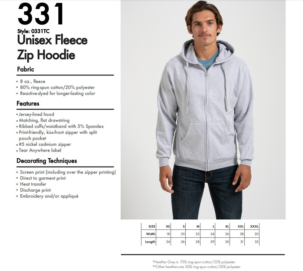 Groovy Kaiju - Embroidered Logo Zip-Up Hoodie