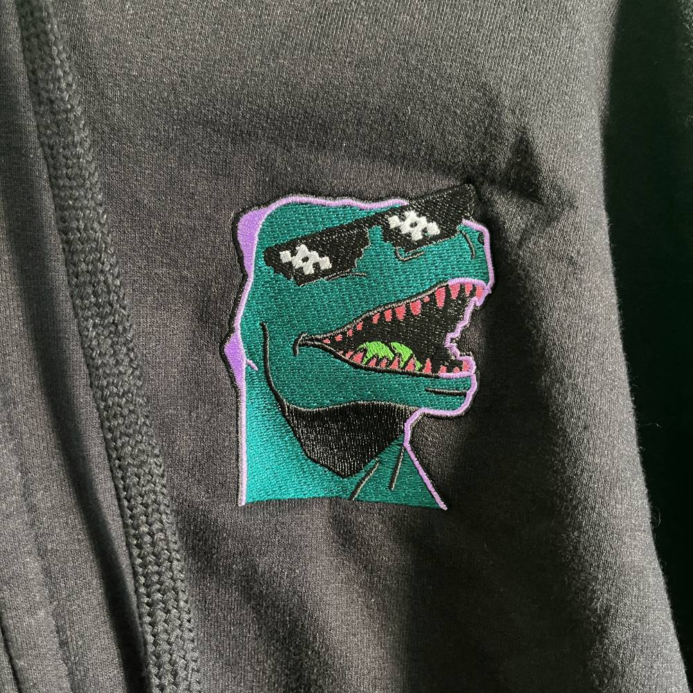 Groovy Kaiju - Embroidered Logo Zip-Up Hoodie